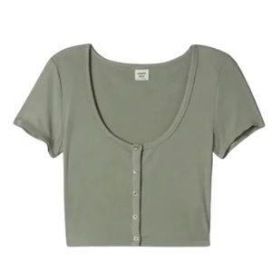 aritzia sunday best ribbed crop top
